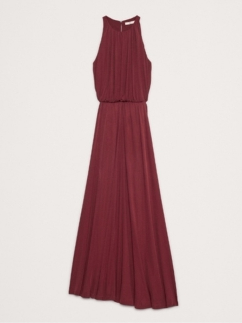 Banana Republic Crepe Knit Cut-Out Maxi Dress Cherry Jam Burgundy Red Size M NWT